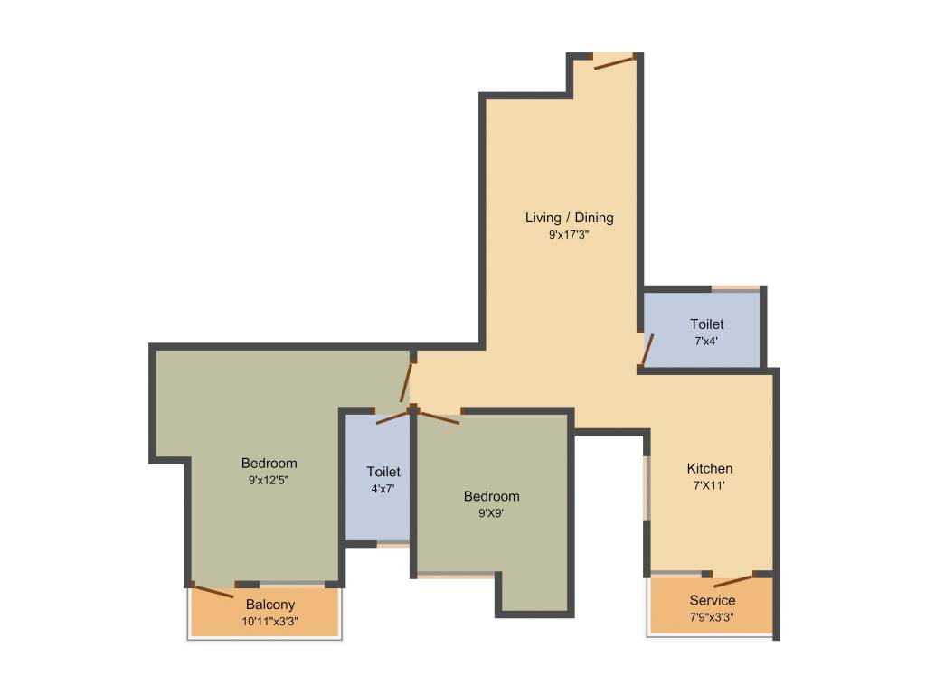 GP Blue Bell (2BHK+2T (867 sq ft) 867 sq ft)