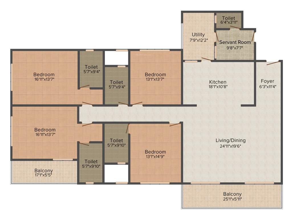 Sobha Forest View (4BHK+4T (3,242 sq ft) 3242 sq ft)