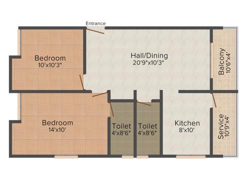 Nu Sri Krishna (2BHK+2T (955 sq ft) 955 sq ft)