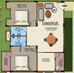 Mahaveer Sanctum (2BHK+2T (1,060 sq ft) 1060 sq ft) Mahaveer Sanctum (2BHK+2T (1,060 sq ft) 1060 sq ft)
