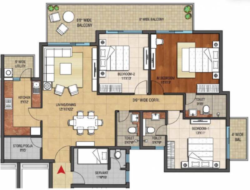 Hero Hero Homes (3BHK+3T (1,950 sq ft) + Servant Room 1950 sq ft)