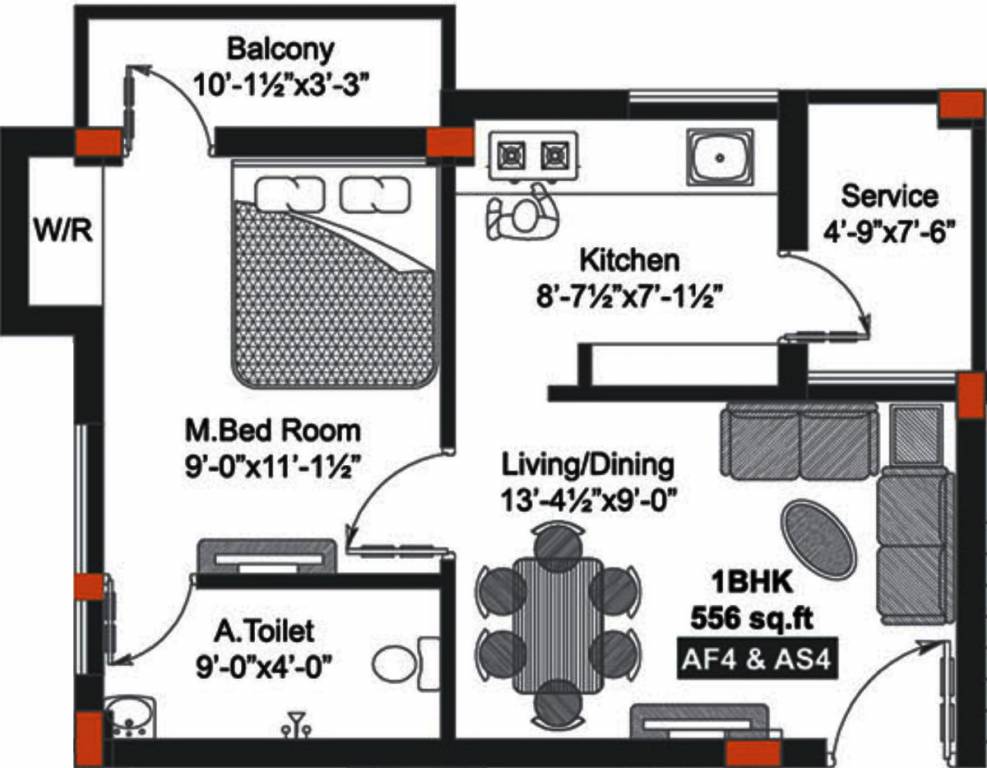 GP Cherry Blossom II (1BHK+1T (556 sq ft) 556 sq ft) GP Cherry Blossom II (1BHK+1T (556 sq ft) 556 sq ft)