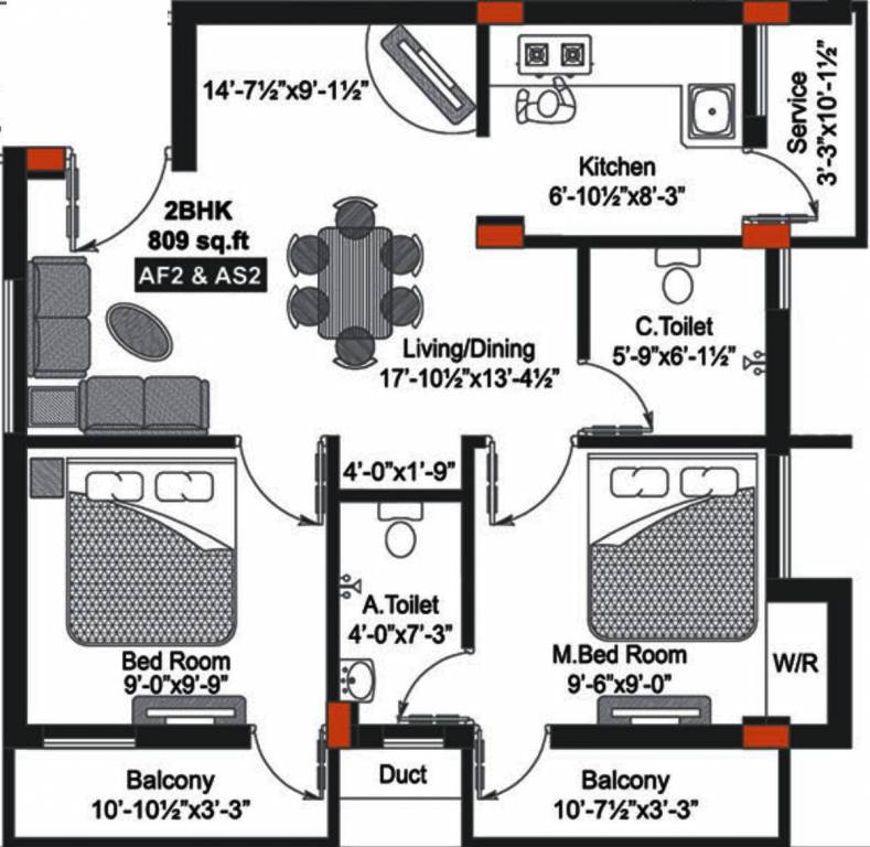 GP Cherry Blossom II (2BHK+2T (809 sq ft) 809 sq ft) GP Cherry Blossom II (2BHK+2T (809 sq ft) 809 sq ft)