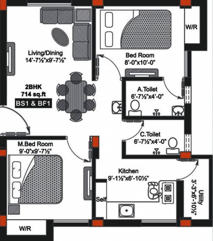 GP Cherry Blossom II (2BHK+2T (714 sq ft) 714 sq ft) GP Cherry Blossom II (2BHK+2T (714 sq ft) 714 sq ft)