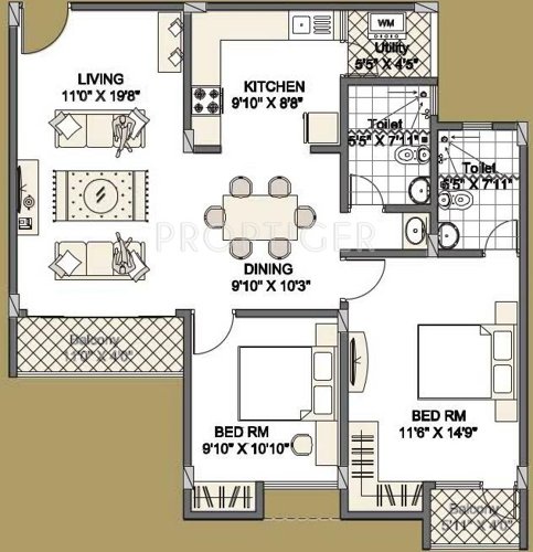 Gopalan Sanskriti (2BHK+2T (1,360 sq ft) 1360 sq ft) Gopalan Sanskriti (2BHK+2T (1,360 sq ft) 1360 sq ft)