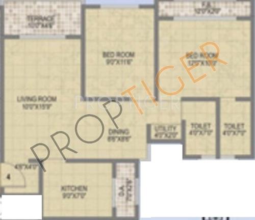 Neelsidhi Balaji Garden (2BHK+2T (1,030 sq ft) 1030 sq ft)