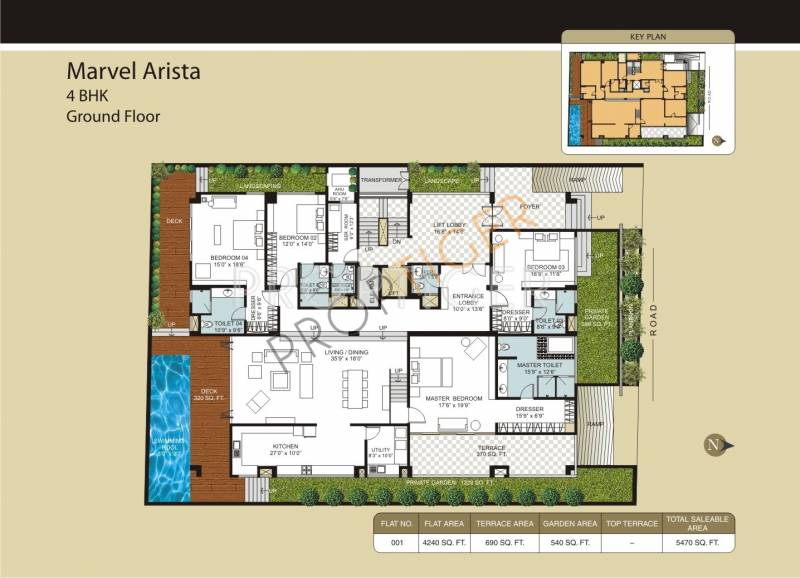 Marvel Arista (4BHK+4T (5,470 sq ft)   Servant Room 5470 sq ft)