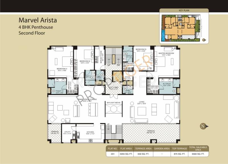 Marvel Arista (4BHK+4T (5,055 sq ft)   Servant Room 5055 sq ft)