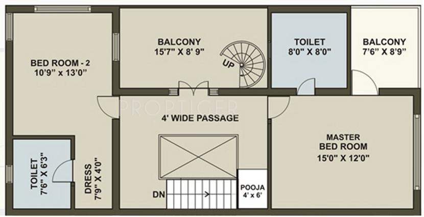 Ganesh Shangrila (3BHK+3T (2,295 sq ft)   Pooja Room 2295 sq ft)