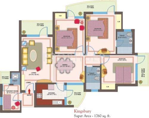 VXL Eastern Gates (3BHK+3T (1,760 sq ft) + Servant Room 1760 sq ft)