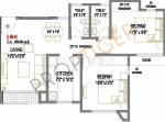 Rustomjee Avenue M Floor Plan (2BHK+2T)