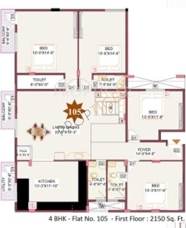 Mars Enclave (4BHK+4T (2,150 sq ft) 2150 sq ft)