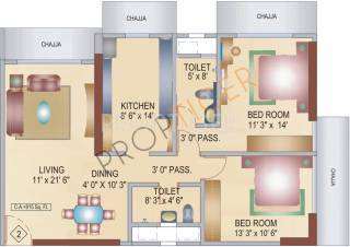Bhoomi Habitat (2BHK+2T (815 sq ft) 815 sq ft) Bhoomi Habitat (2BHK+2T (815 sq ft) 815 sq ft)
