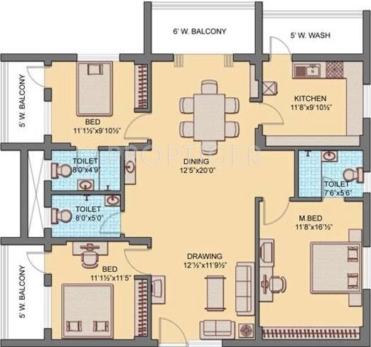 Ushodaya Signature (3BHK+3T (1,832 sq ft) 1832 sq ft) Ushodaya Signature (3BHK+3T (1,832 sq ft) 1832 sq ft)