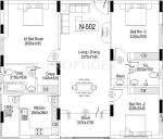 Floor Plan (3BHK+3T) Aliens Elite Floor Plan (3BHK+3T)