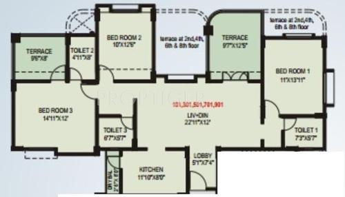 Paranjape Ruturang E (3BHK+3T (1,277 sq ft) 1277 sq ft) Paranjape Ruturang E (3BHK+3T (1,277 sq ft) 1277 sq ft)
