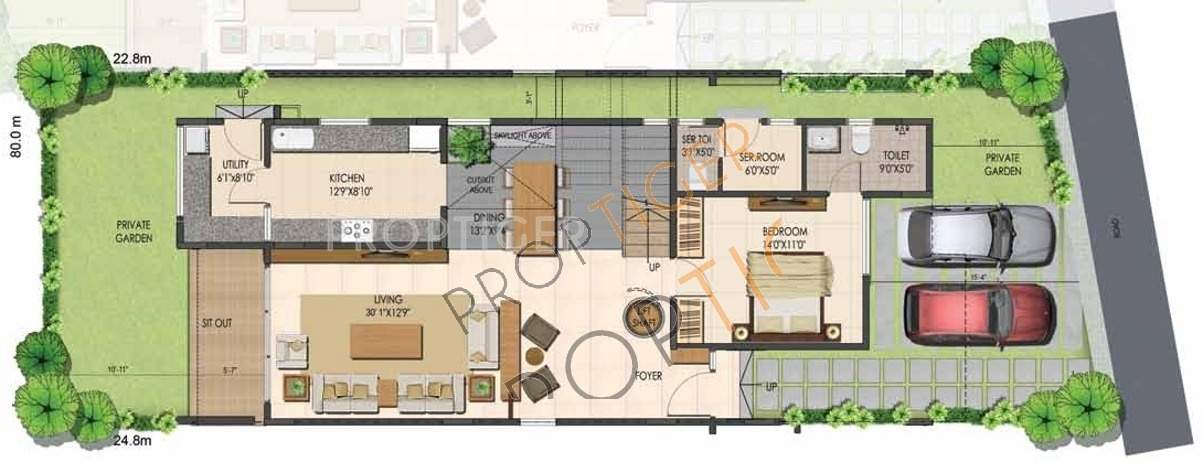 Ajmera Villows (4BHK+5T (3,218 sq ft)   Servant Room 3218 sq ft)