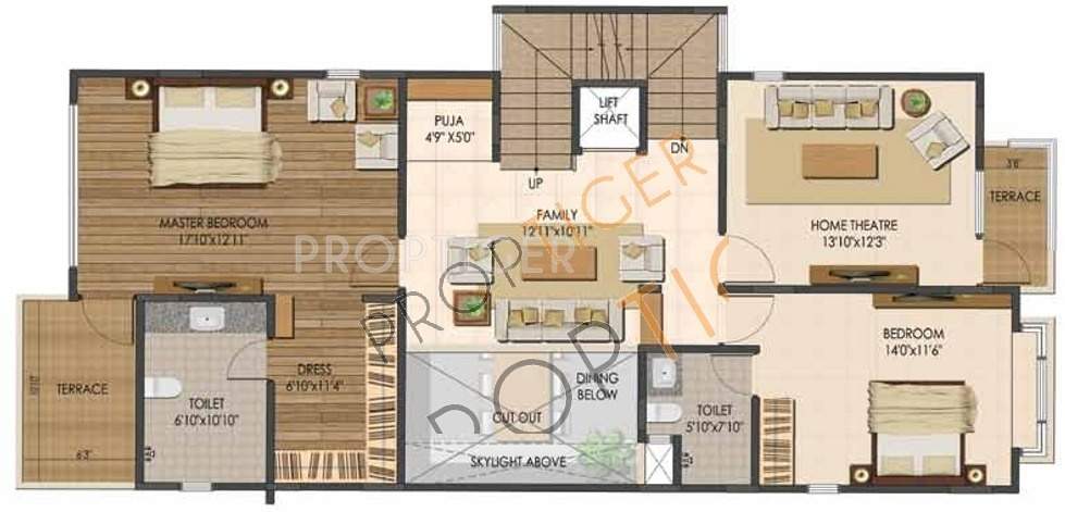 Ajmera Villows (4BHK+5T (3,372 sq ft)   Servant Room 3372 sq ft)