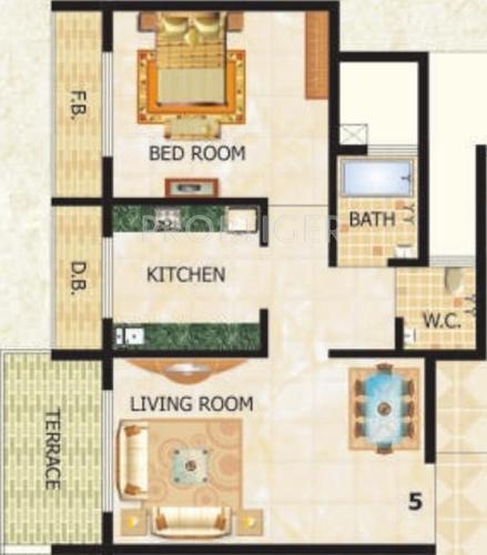 Lakhani Classico (1BHK+1T (690 sq ft) 690 sq ft)