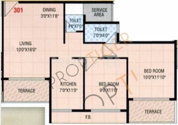 KK Moreshwar (2BHK+2T (990 sq ft) 990 sq ft)