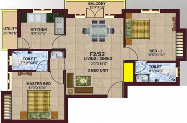 Ken Home Kamadhenu (2BHK+2T (885 sq ft) 885 sq ft) Ken Home Kamadhenu (2BHK+2T (885 sq ft) 885 sq ft)