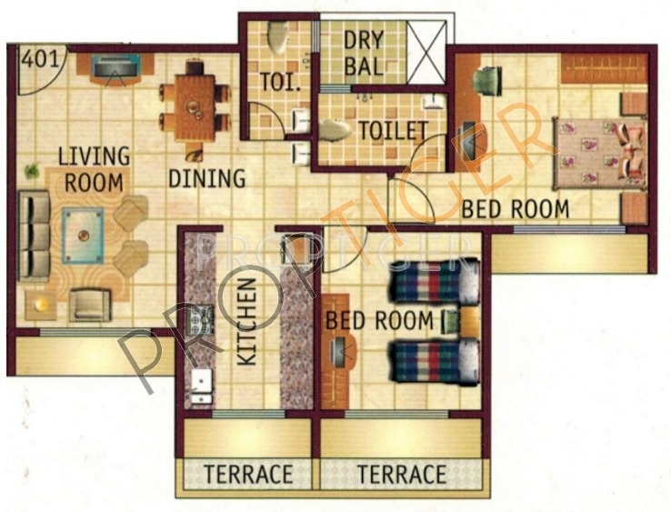 Hiren Highlife Residency (2BHK+2T (1,191 sq ft) 1191 sq ft)