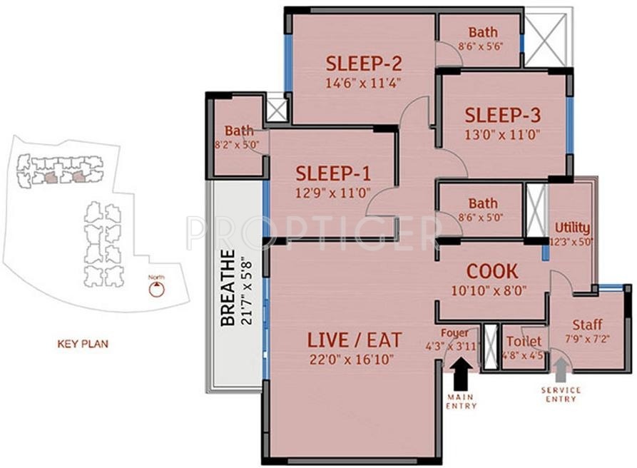 DivyaSree 77 Place (3BHK+4T (1,909 sq ft)   Servant Room 1909 sq ft)