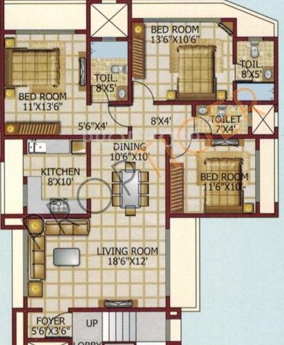 Ratnachintamani The Nest (3BHK+3T (1,700 sq ft) 1700 sq ft)