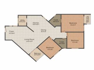 Aratt Vivera (3BHK+3T (1,443 sq ft) 1443 sq ft)