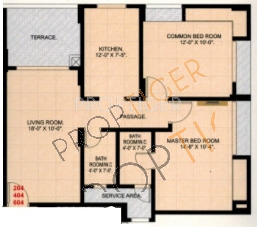 Thalia Builders Anant Floor Plan (2BHK+2T)