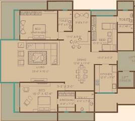 PR Builders Chitra Floor Plan (3BHK+3T)