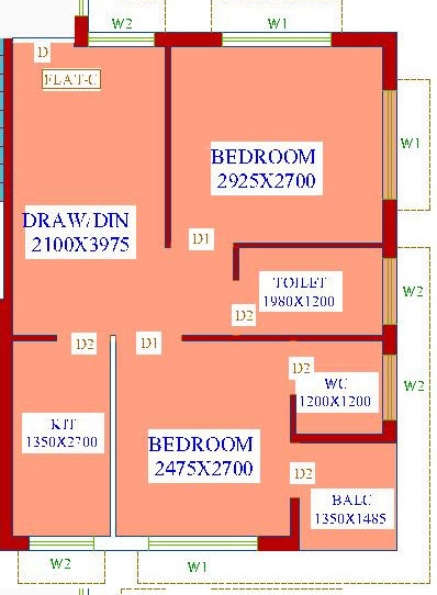 Dharitri Royal Enclave Apartment (2BHK+2T (600 sq ft) 600 sq ft)