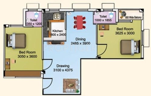Larica Tolly (2BHK+2T (841 sq ft) 841 sq ft) Larica Tolly (2BHK+2T (841 sq ft) 841 sq ft)