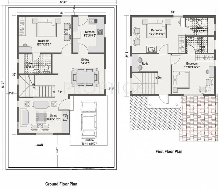 Modi Silver Oak Bangalows (3BHK+3T (1,430 sq ft)   Study Room 1430 sq ft)