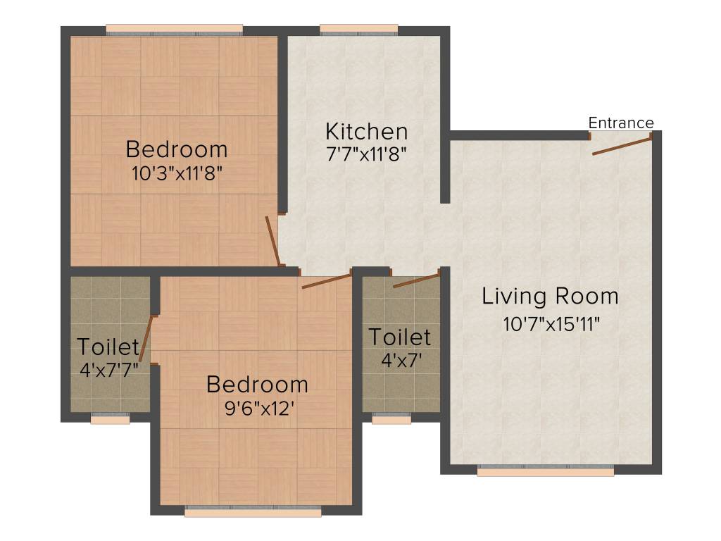 Dimples Aspire (2BHK+2T (555 sq ft) 555 sq ft)