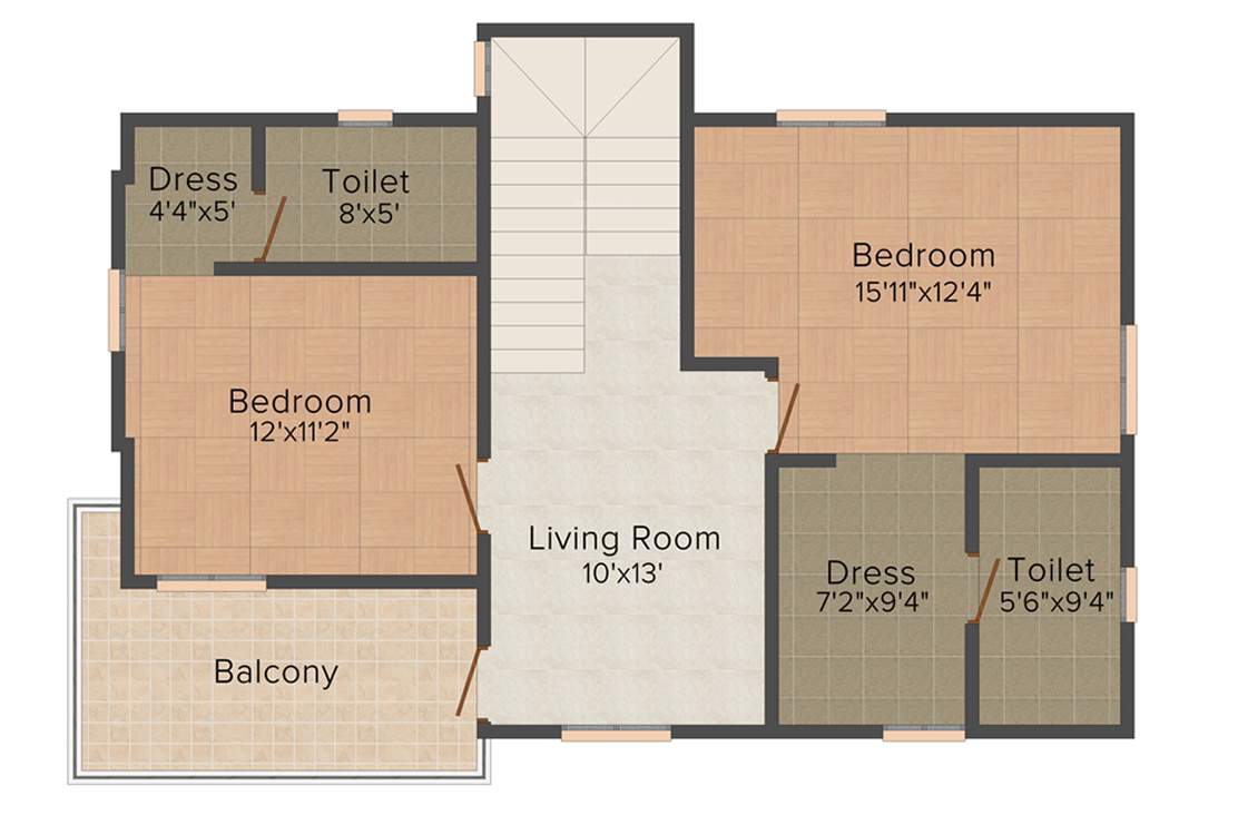 Inner Greens (3BHK+3T (1,844 sq ft) 1844 sq ft)