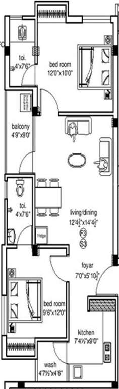 Shree Varu Dwarakamai (2BHK+2T (910 sq ft) 910 sq ft)