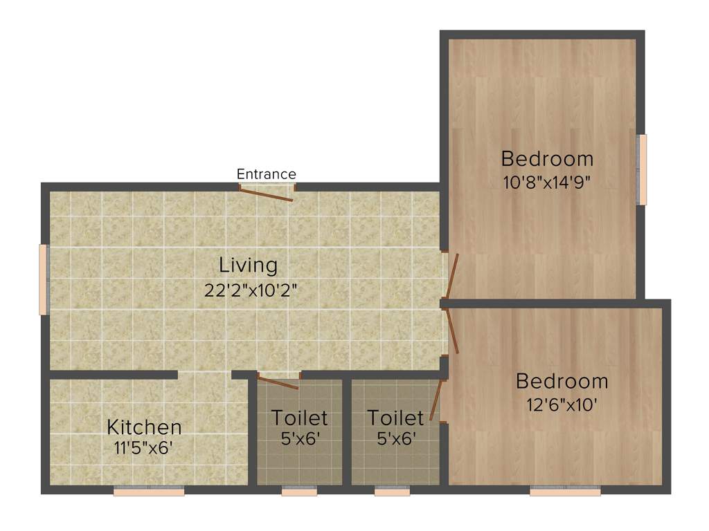 Aliyah Gardenia (2BHK+2T (902 sq ft) 902 sq ft)