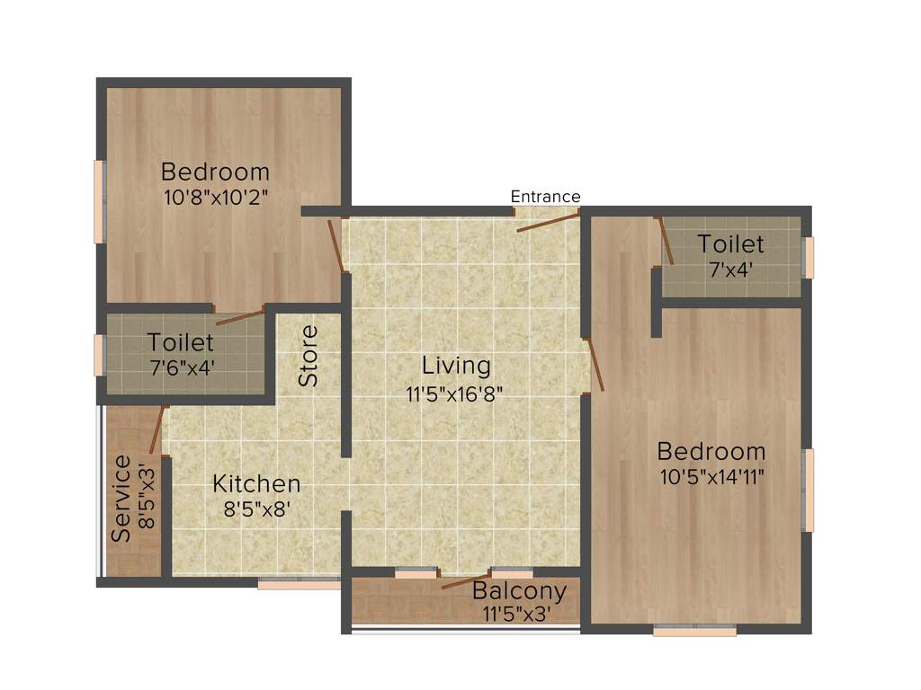 Aliyah Gardenia (2BHK+2T (920 sq ft) 920 sq ft)
