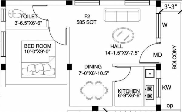 DJ Kshetra (1BHK+1T (585 sq ft) 585 sq ft) DJ Kshetra (1BHK+1T (585 sq ft) 585 sq ft)