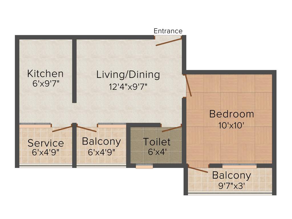 Mayas Construction Sri Anantha 1BHK+1T (535 sq ft)