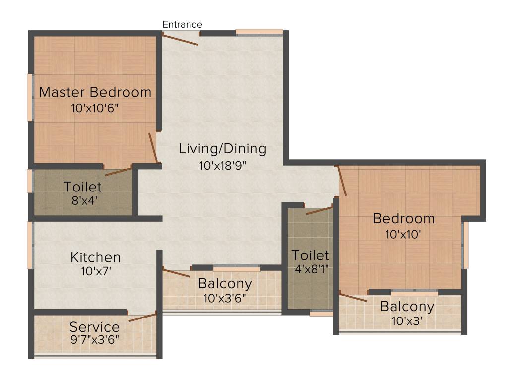 Mayas Construction Sri Anantha 2BHK+2T (919 sq ft)