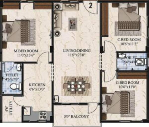 Wellfare Delights (3BHK+2T (1,200 sq ft) 1200 sq ft) Wellfare Delights (3BHK+2T (1,200 sq ft) 1200 sq ft)