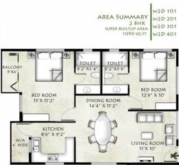 Infrany Petals (2BHK+2T (1,090 sq ft) 1090 sq ft)