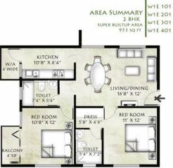 Infrany Petals (2BHK+2T (953 sq ft) 953 sq ft)