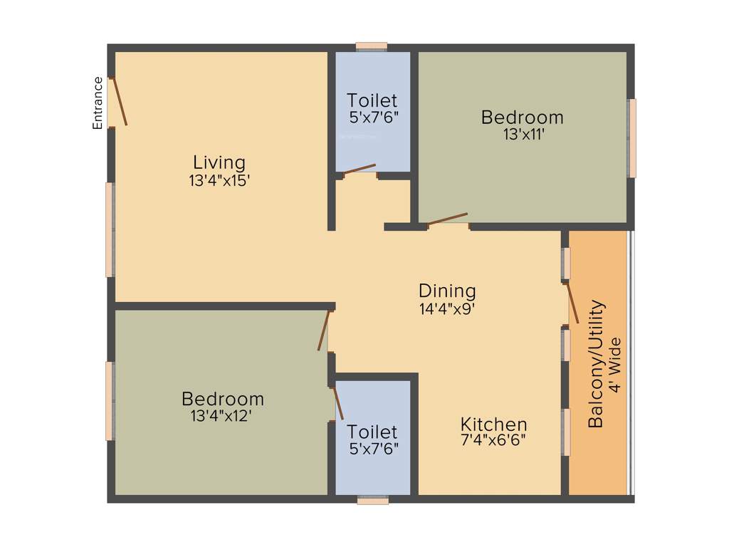 Subhodayaraga Laurus (2BHK+2T (1,287 sq ft) 1287 sq ft)