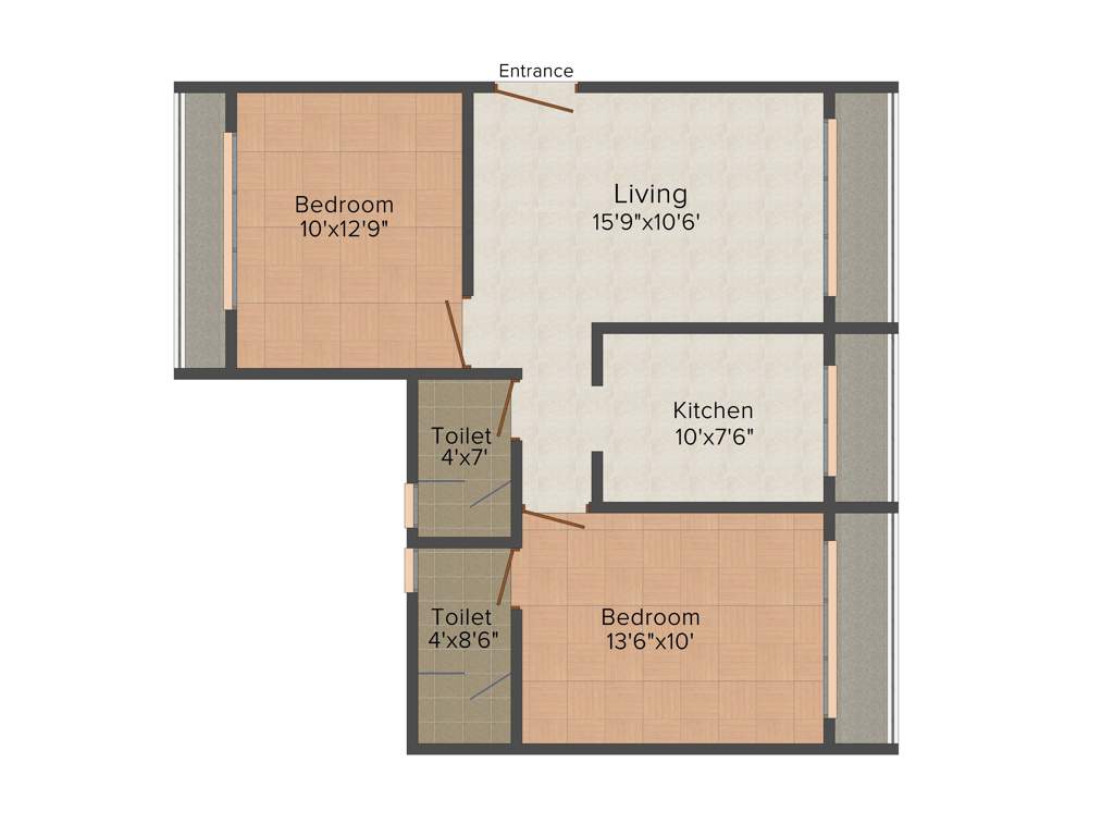 Milan Jal Usha (2BHK+2T (600 sq ft) 600 sq ft)