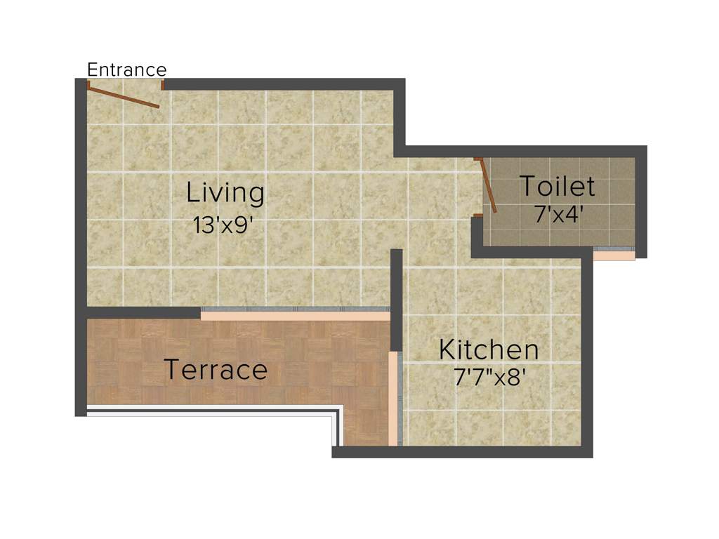 Skyline Builders Heritage 1BHK+1T (430 sq ft)