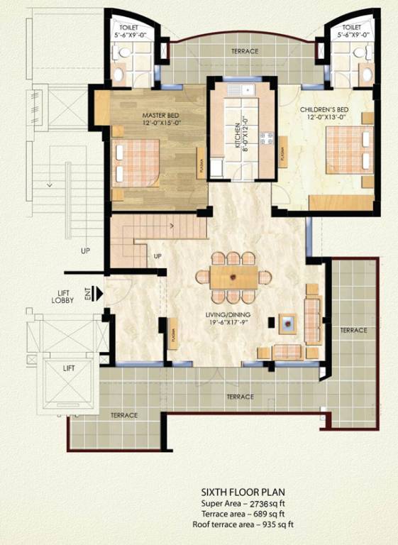Eldeco Sylvan View (4BHK+4T (2,736 sq ft) Study Room 2736 sq ft)