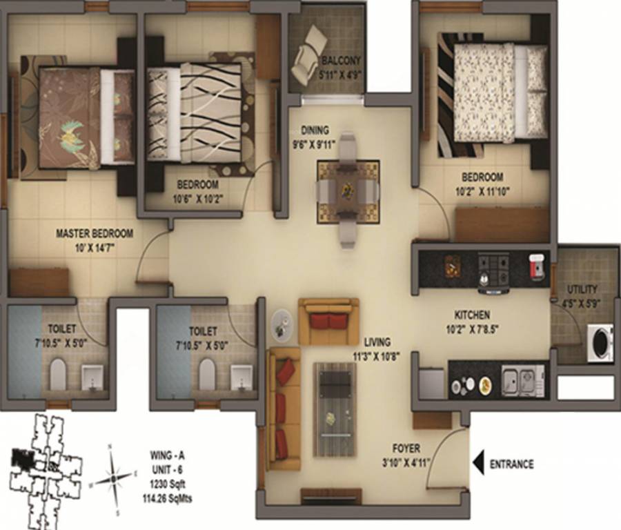 Mantri Manyata Energia (3BHK+2T (1,230 sq ft) 1230 sq ft) Mantri Manyata Energia (3BHK+2T (1,230 sq ft) 1230 sq ft)